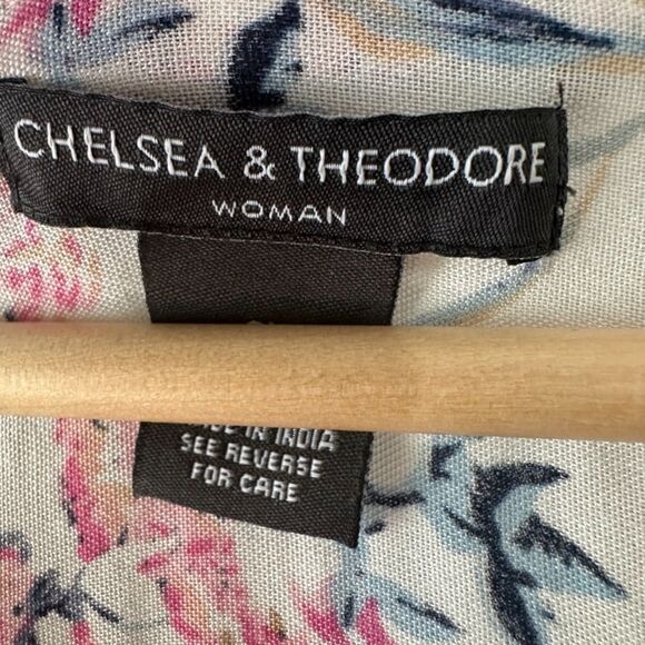 Chelsea & Theodore Womens Plus Floral High Low Hem Button Down Tiered Top 2X - Picture 7 of 10